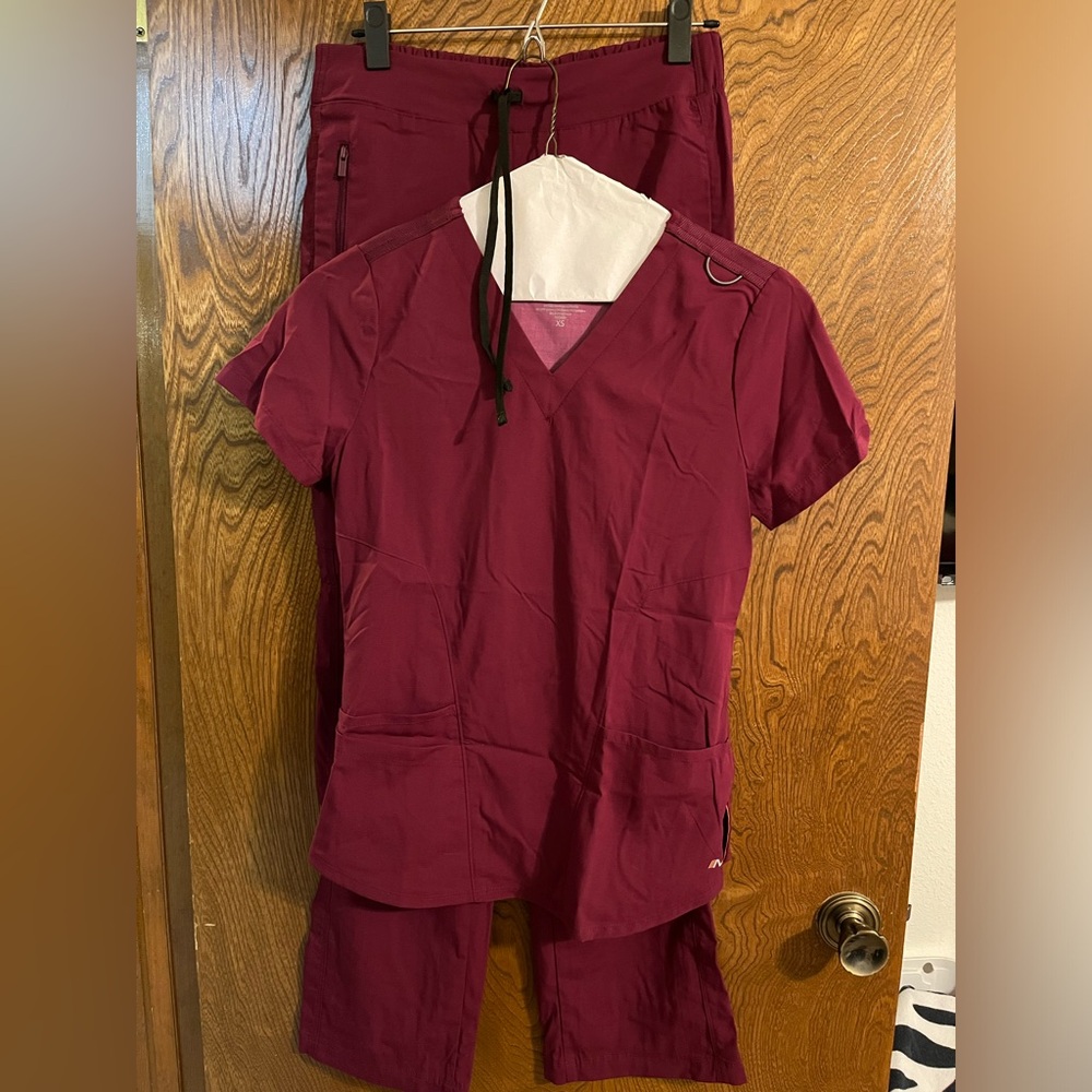 Burgundy Scrub Set